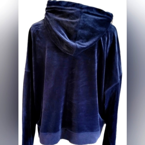 Hollister deep blue, soft velour hoodie with kangaroo pocket! Like New! Sz Lg - Picture 4 of 10